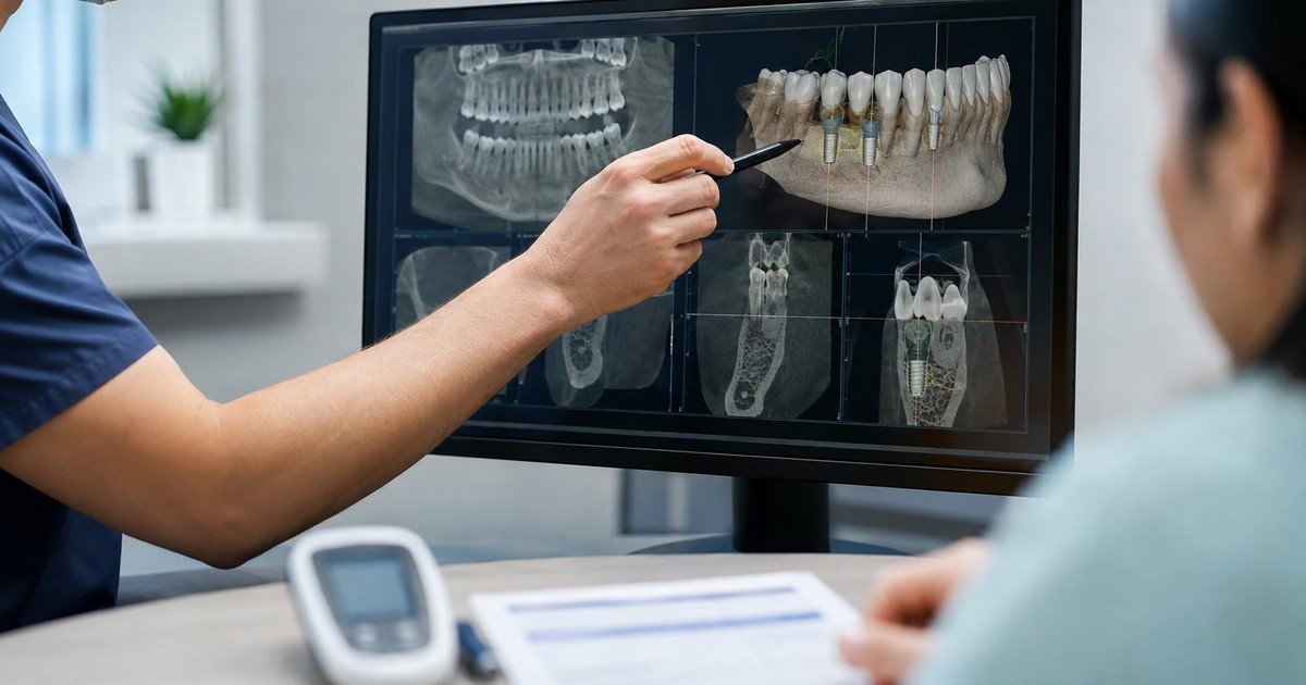 Planejamento digital de implante dentário com tomografia para paciente com diabetes controlada